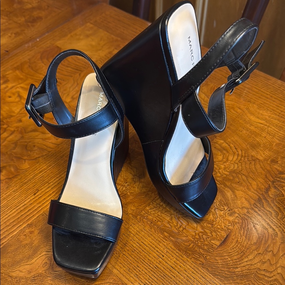 Marc Fisher Black Wedge Heels